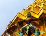 Guardian Of Wat Pra Kaew Grand Palace ,bangkok ,thailand Stock Photo