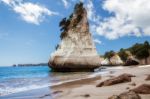 Unusual Rock Fornation At Cathedral Cove Near Hahei In New Zeala Stock Photo