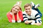 Smiling Enjoying In Outdoor Stock Photo