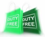 Duty Free Shopping Bag Represents Tax Exempt Discounts Stock Photo