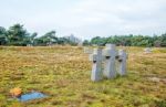 Stone Crosses In The Old Cemetery Stock Photo