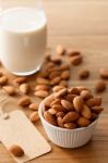 Almond Milk Organic Healthy Nut Vegan Vegetarian Drink Stock Photo