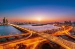 Mapo Bridge And Seoul Cityscape In Korea Stock Photo