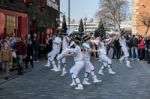 Kent And Sussex Morris Dancers Performing In London Stock Photo