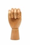 Wooden Hand Isolated On A White Background Stock Photo