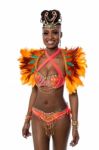 Smiling African Female Samba Dancer Stock Photo