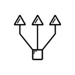 Trident Arrow From Square Symbol Icon  Illustration Stock Photo