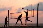 Beach Volleyball Stock Photo