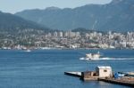 Seaplane Taxiingin Vancouver Stock Photo