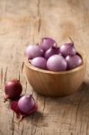 Shallots Still Life Wood Background Stock Photo