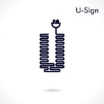 Creative U- Letter Icon Abstract Logo Design  Template Stock Photo