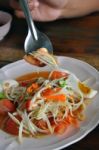 Green Papaya Salad Stock Photo