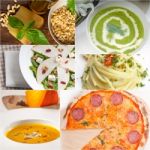 Healthy And Tasty Italian Food Collage Stock Photo