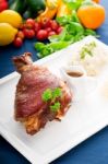 Original German Bbq Pork  Knuckle Stock Photo