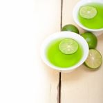 Green Lime Lemonade Stock Photo