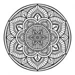 Outline Mandala Decorative Round Ornament, Hand Drawn Style - Ve Stock Photo