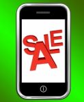 Smartphone with Sale Word Stock Photo