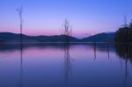 Hinze Dam At Dusk Stock Photo