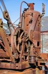 Llanberis, Wales/uk - October 7 : Rusty Old Steam Crane At The S Stock Photo