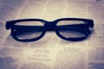 Glasses And Newspaper Stock Photo