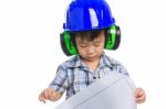 Young Asian Boy Engineer Stock Photo