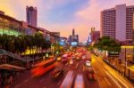 Road With Traffic Jams Stock Photo