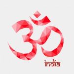 The Om / Aum Red Color - Symbol Of Hinduism  Polygon Style Stock Photo