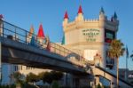 View Of The Tram Station To Mandalay Bay Hotel In Las Vegas Stock Photo