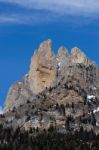 Mountains In The Valley Di Fassa Near Pozza Di Fassa Trentino It Stock Photo