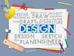 Design Words Mean Development Creativity And Creation Stock Photo