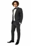 Handsome Young Groom, Full Length Portrait Stock Photo