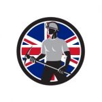 British Coal Miner Union Jack Flag Icon Stock Photo