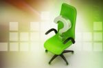 An Empty Chair With  Question Mark Stock Photo