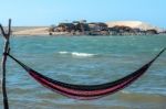 Hammocks And Beach Chairs Under The Shade Of A Palapa Sun Roof U Stock Photo