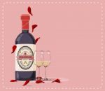 Valentine Wine Stock Photo