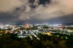 High Angle View Phuket Province At Night Stock Photo