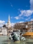 View Of Trafalgar Square Stock Photo