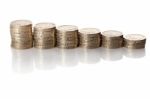 British Coins Stack Stock Photo