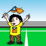 Sg171005-cartoon Man Holding Catalonia Flag- Illustration Stock Photo