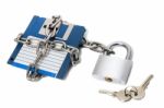 Padlock With Floppy Disk Stock Photo