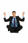 Businessman Practice Yoga Stock Photo