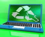 Recycle Icon On Laptop Showing Recycling And Eco Friendly Stock Photo