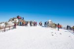 Deogyusan,korea - January 23: Tourists Taking Photos Of The Beautiful Scenery Around Deogyusan,south Korea On January 23, 2015 Stock Photo