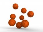 Bouncing Basket Balls Stock Photo