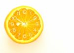 Orange Fruit Slice Clock Idea Concept Stock Photo