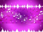 Purple Music Background Means Sparkling Sqaures And Party
 Stock Photo