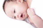 Asian Laughing Baby Stock Photo