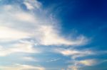 Dramatic Cloudy Blue Sky In Day Time Stock Photo