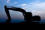 Excavator Silhouette Stock Photo