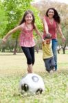 Mom Playing With Children Stock Photo